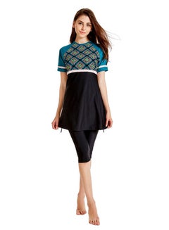 Generic Muslim Modest Full Cover Swimsuit Blue/Black  - Image 1