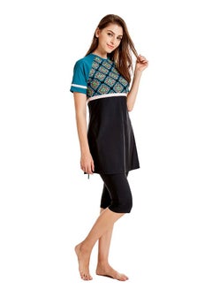 Generic Muslim Modest Full Cover Swimsuit Blue/Black  - Image 4
