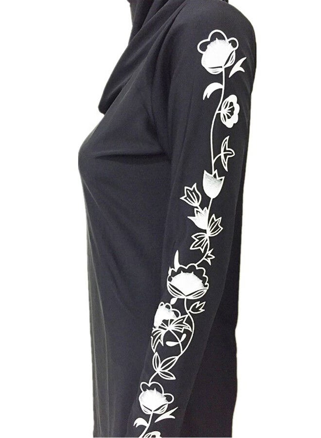 Muslim Flower Printed  Swimwear Black - v1527847770/N15034191V_4