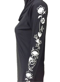 Generic Muslim Flower Printed  Swimwear Black  - Image 4