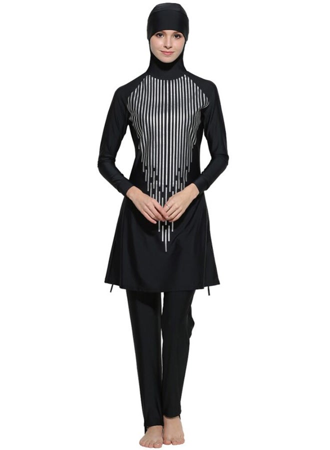 Generic - Muslim Traditional Printed Swimsuit Black - Image 1