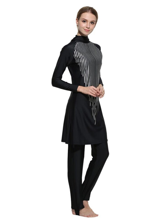 Generic - Muslim Traditional Printed Swimsuit Black - Image 1