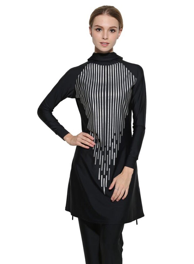 Generic - Muslim Traditional Printed Swimsuit Black - Image 1
