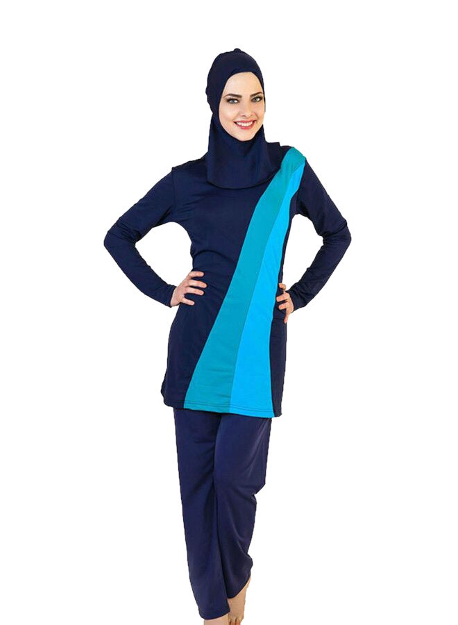 Muslim Modest Burkinis Swimsuit Blue  - Image 3