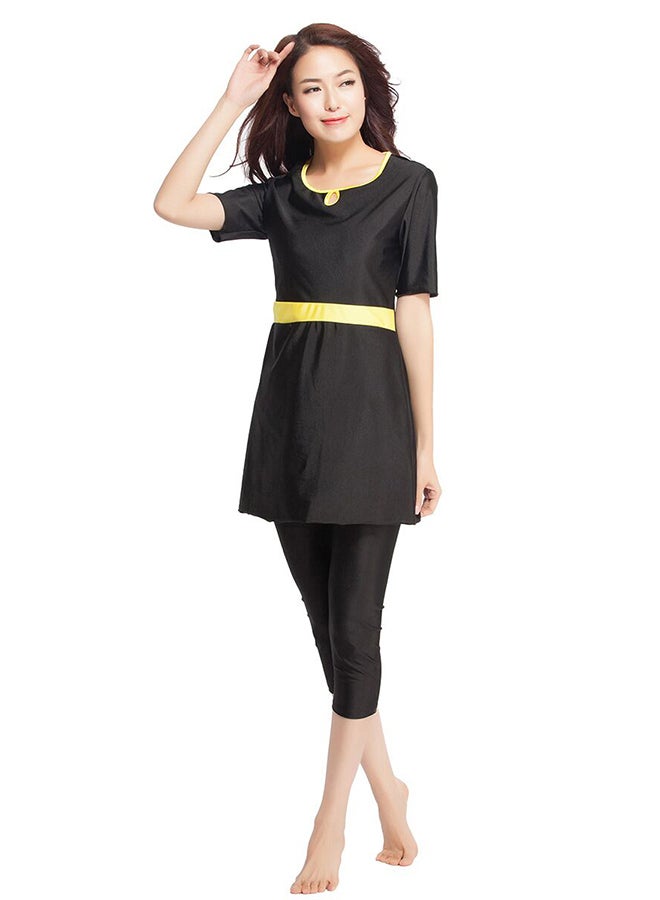 Keyhole Neckline Swimwear Black  - Image 1