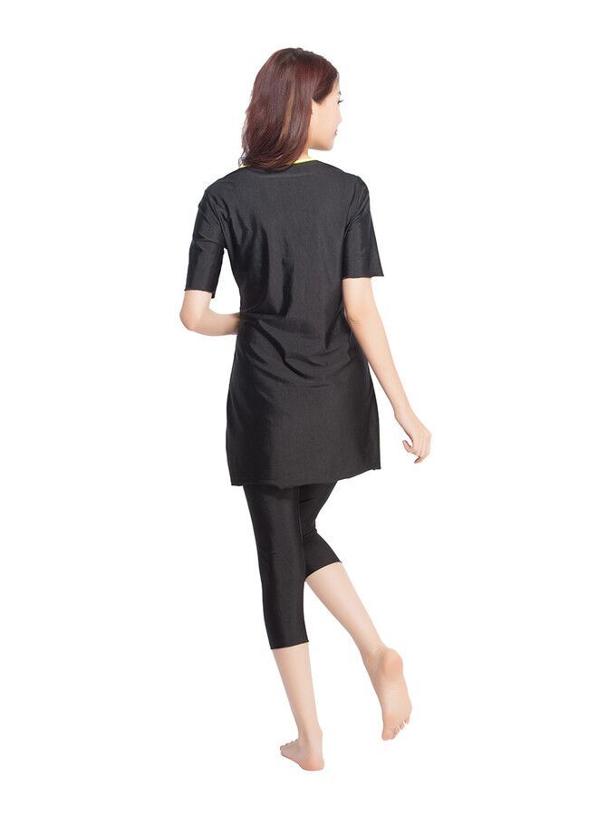Keyhole Neckline Swimwear Black  - Image 2