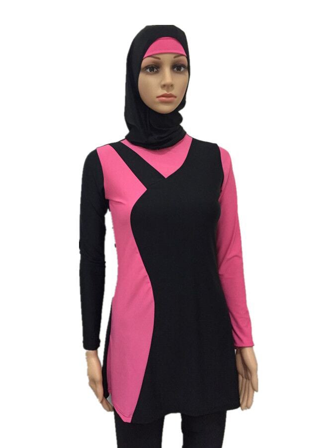 ملابس سباحة إسلامية بوركيني أسود/ وردي - Image 2