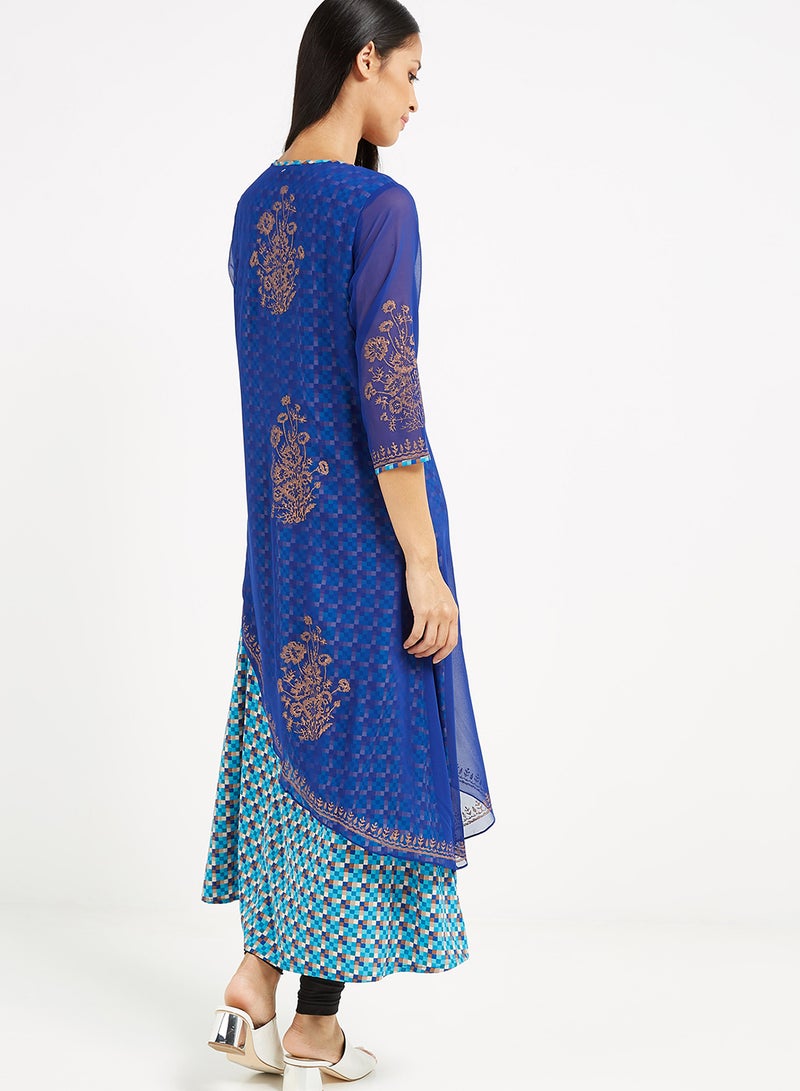 Raju Plaza - Electric Fusion Kurti Electric Blue - Image 1