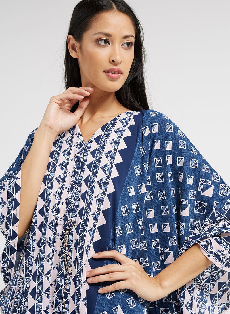 NUKHBAA - Floral Printed Kaftan Multicolour - Image 1