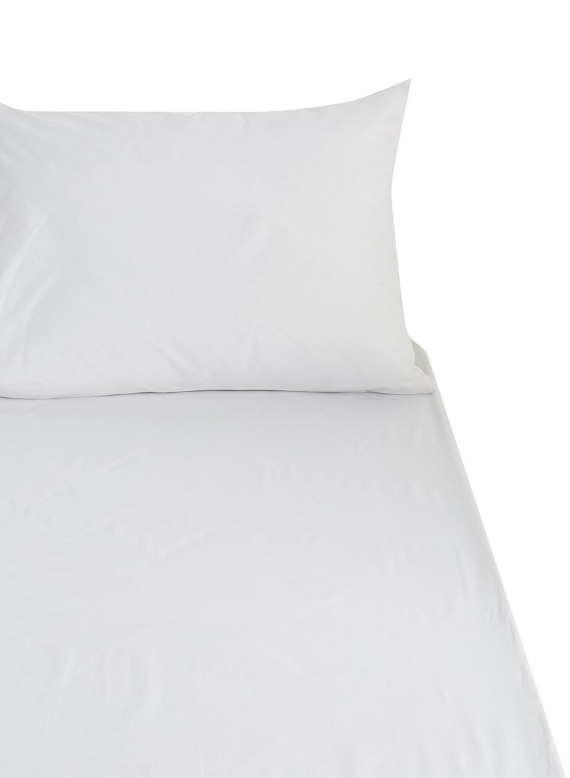 White Rose 3-Piece Platinum Bedsheet Set Cotton Blend White - Image 3
