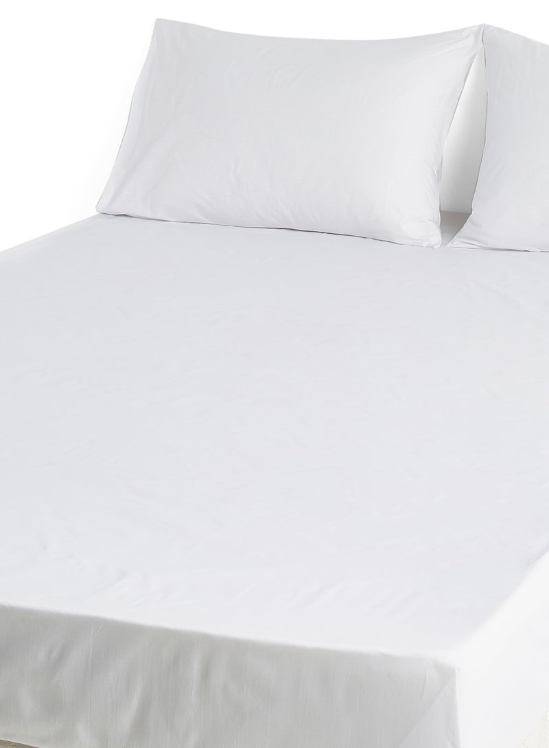 White Rose 3-Piece Platinum Bedsheet Set Cotton Blend White - Image 2