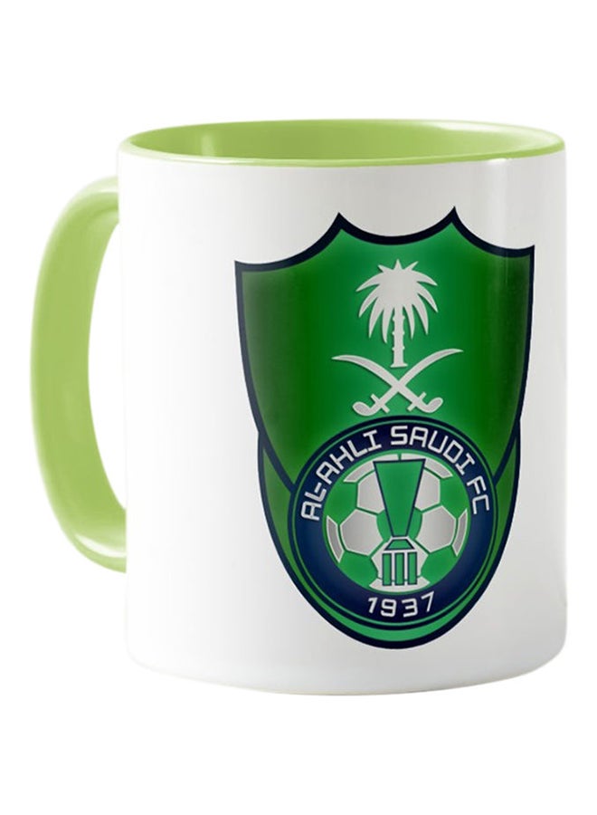 وان بيس كوب بطبعة النادي الأهلي السعودي أبيض وأخضر 11ملليلتر