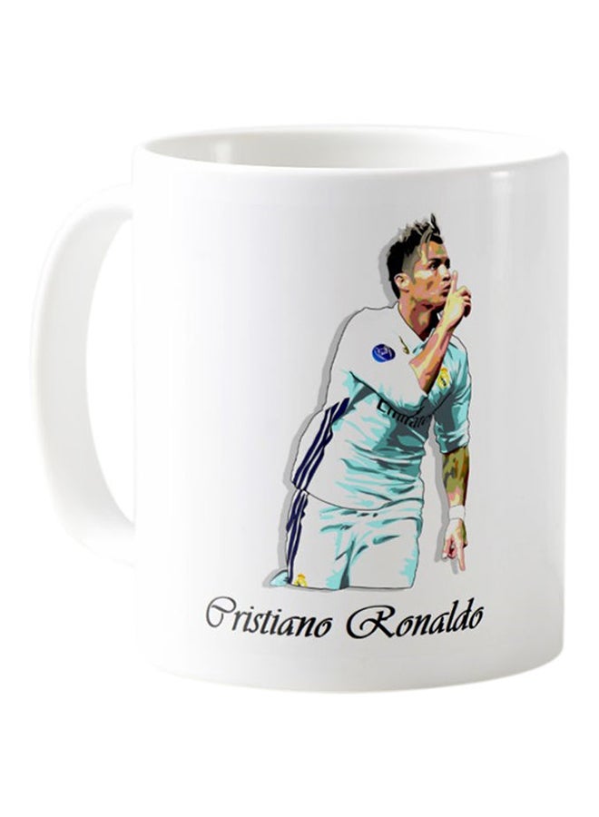 One Piece Printed Cristiano Ronaldo Mug White