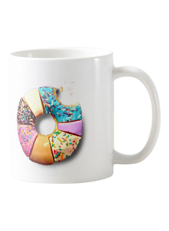 Printed Donut Design Mug White
