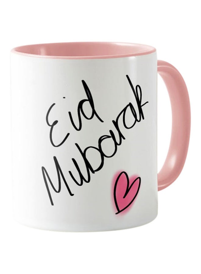 Printed Mug For Eid White & Pink