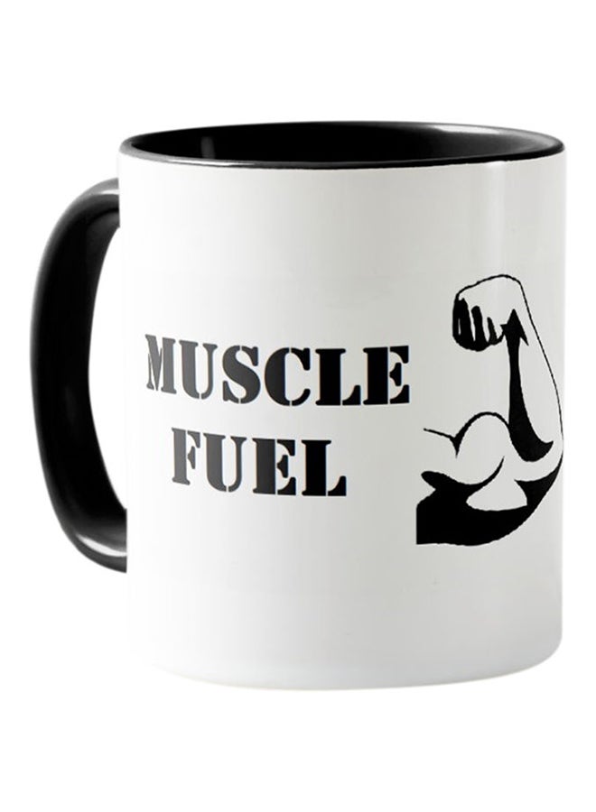 One Piece Mug With Design  Muscle Fuel White & Black