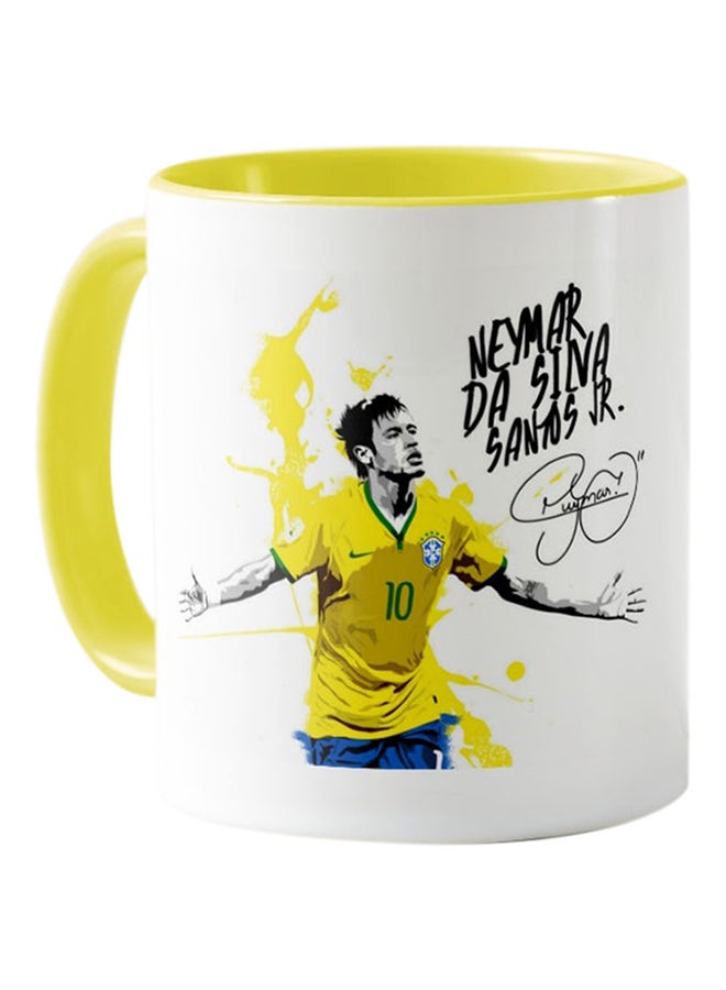 One Piece Mug With Neymar Print White & Yellow