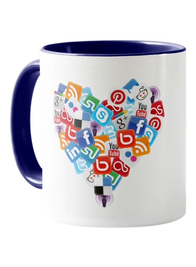 One Piece Mug For Social Media Addict White & Blue 11ml