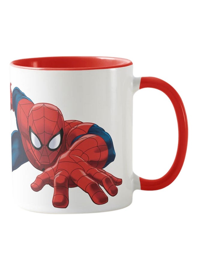 One Piece Spiderman Design Mug White & Red