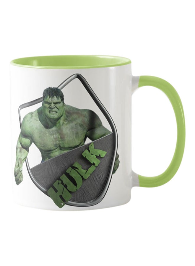 One Piece Mug With The Hulk Design White & Green