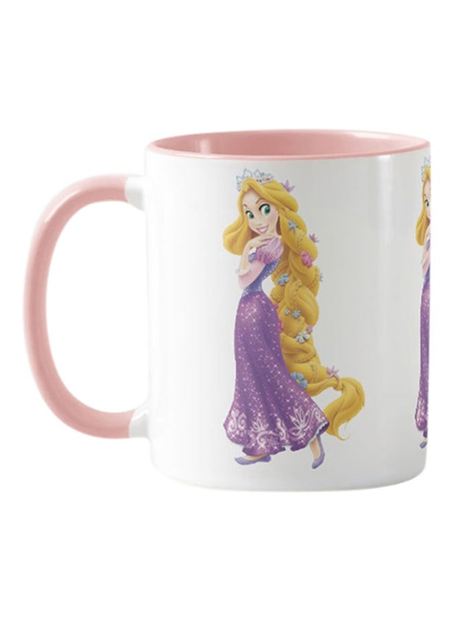 One Piece Printed Rapunzel Mug White & Pink