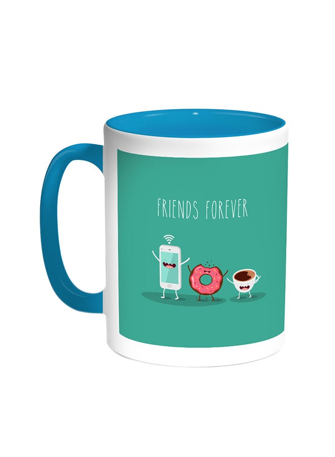 Decalac Friends Forever Printed Coffee Mug Turquoise/White