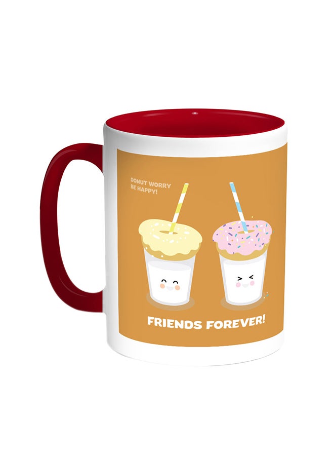 Decalac Friends Forever Printed Coffee Mug Red/White