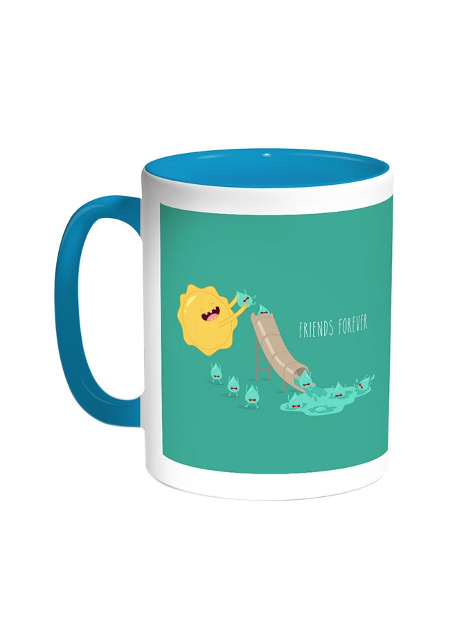 ديكالاك قدح قهوة - فريندز فور إيفر تركواز/أبيض