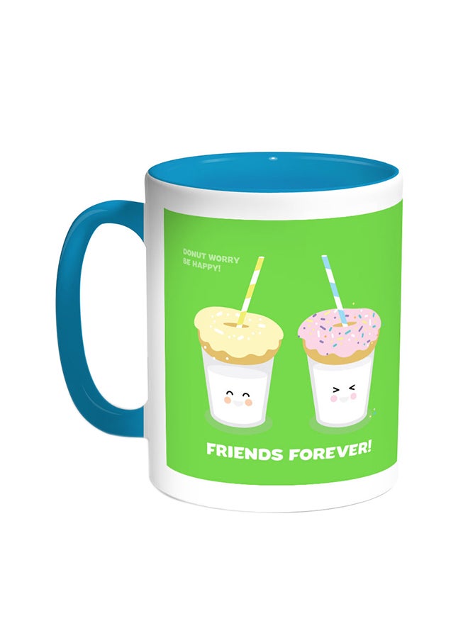 Decalac Friends Forever Printed Coffee Mug Turquoise/White