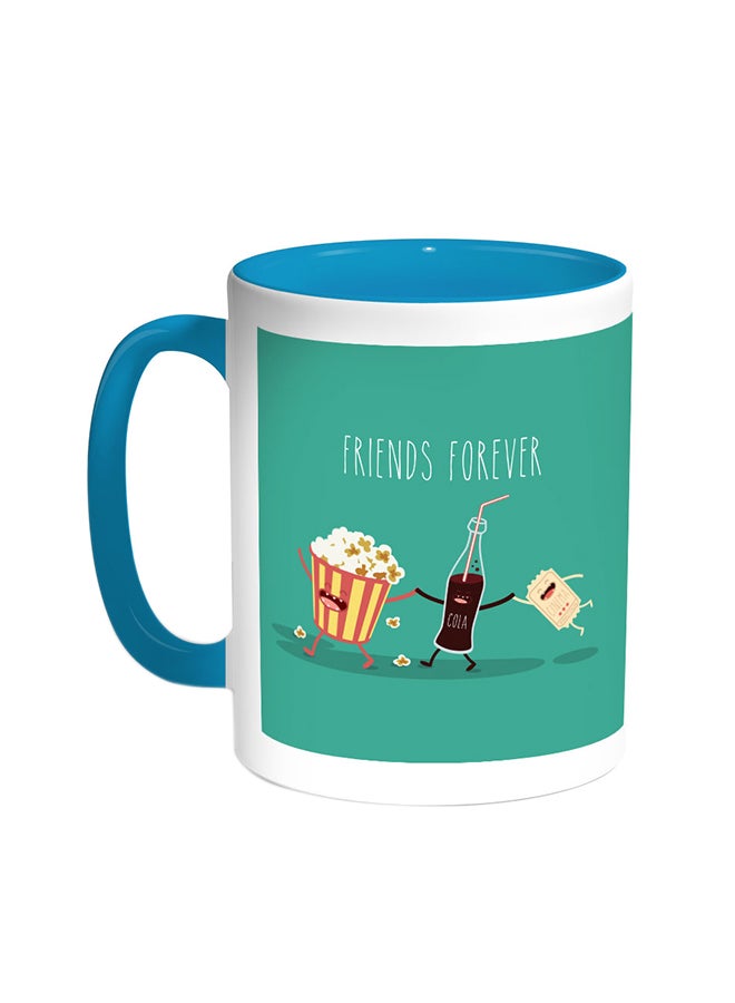 قدح قهوة - فريندز فور إيفر تركواز/أبيض