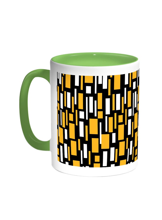 Decalac Geometric Printed Coffee Mug Green/White 