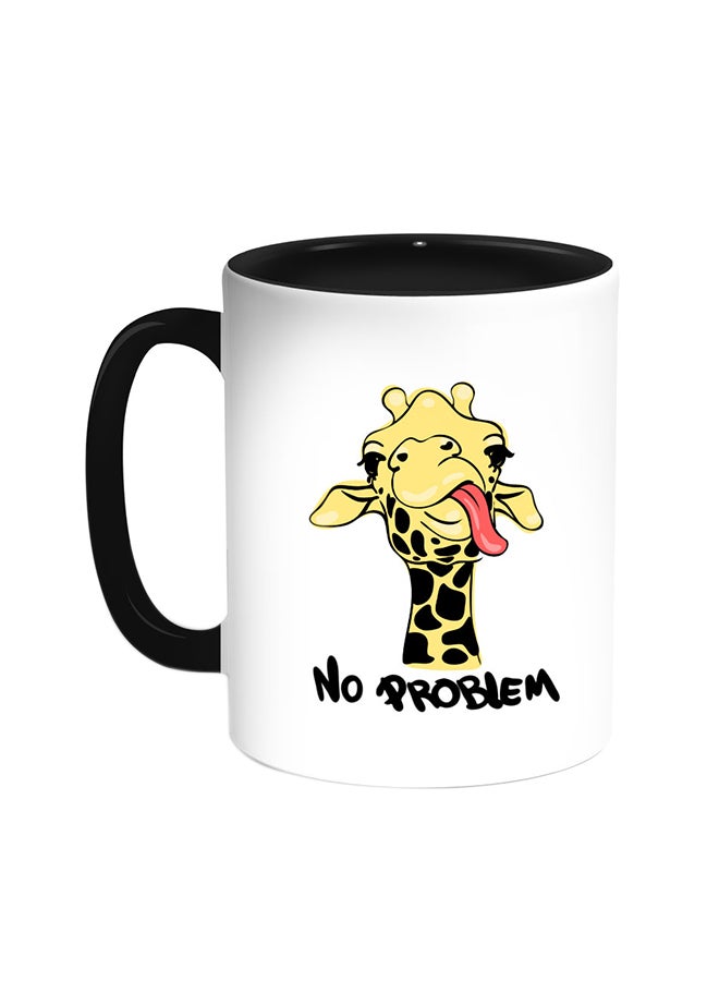 Decalac Giraffe - No Problem Printed Coffee Mug Black/White