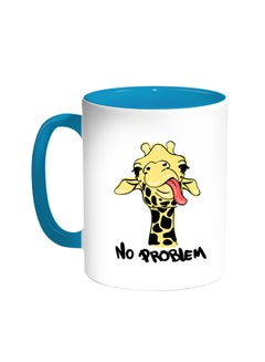 Decalac Giraffe - No Problem Printed Coffee Mug Turquoise/White 