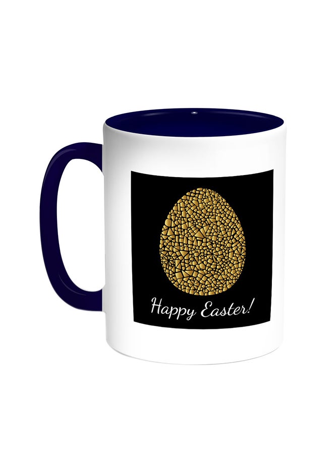 ديكالاك قدح قهوة - بيضة ذهبية أزرق/ أبيض