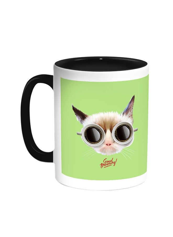 Decalac Good Morning Printed Coffee Mug Black/White 