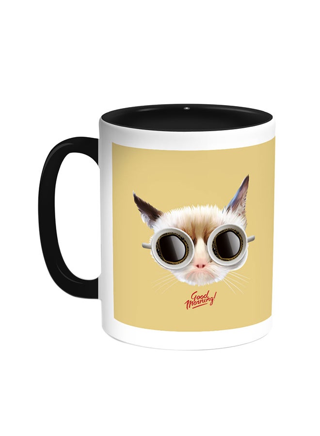 Decalac - Good Morning Printed Coffee Mug Black/White - Image 1