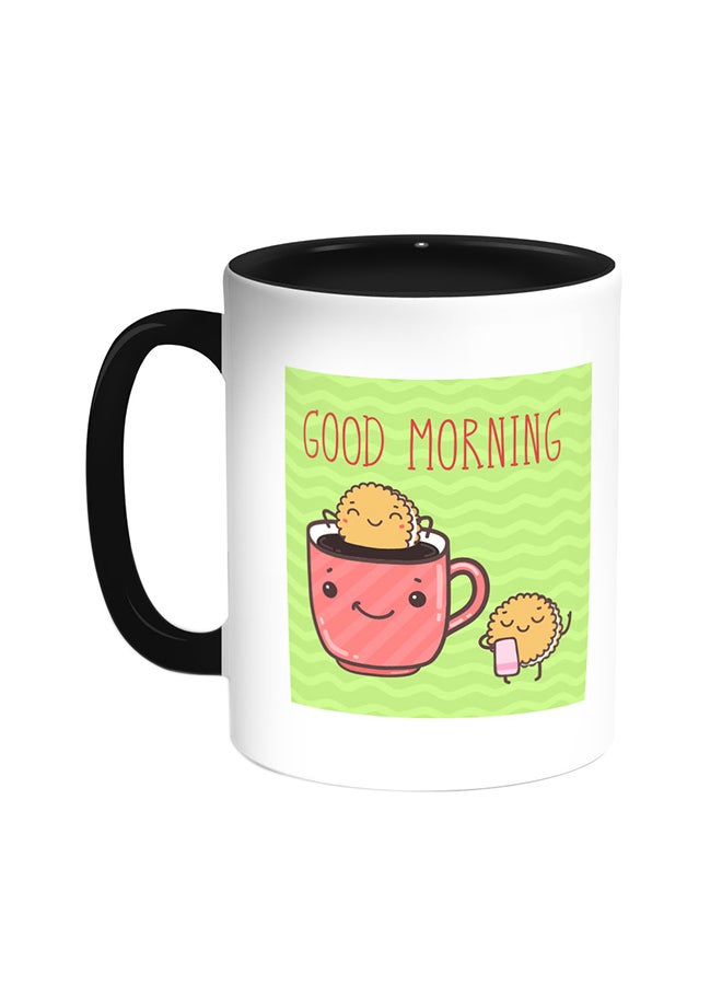Decalac Good Morning Printed Coffee Mug Black/White