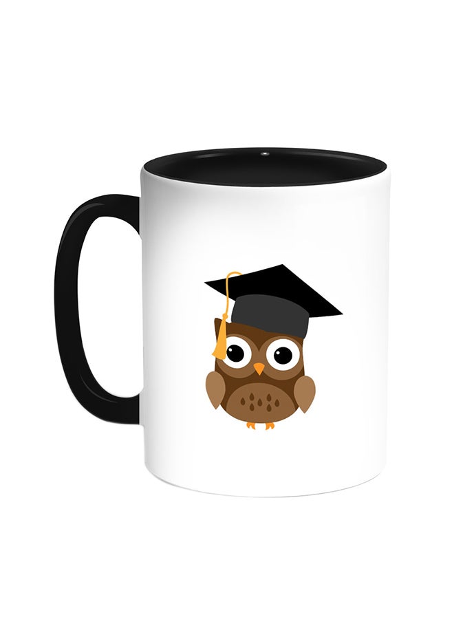 Decalac Graduation - Owl Picture Printed Coffee Mug Black/White