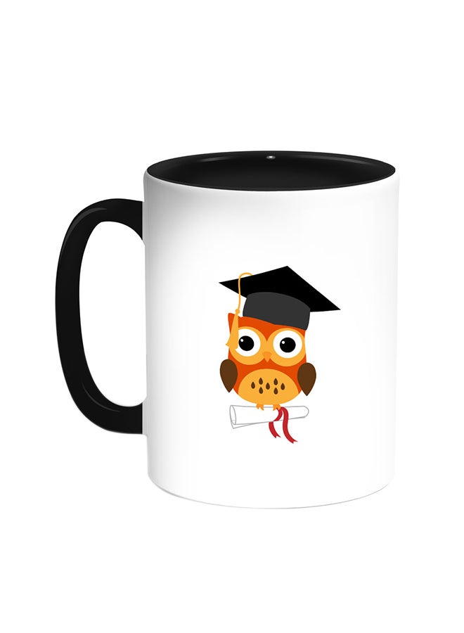 Graduation - Owl Picture Printed Coffee Mug Black/White