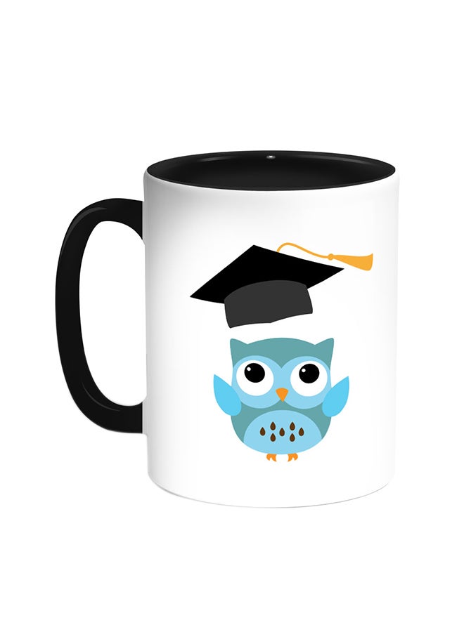 Decalac Graduation - Owl Picture Printed Coffee Mug Black/White