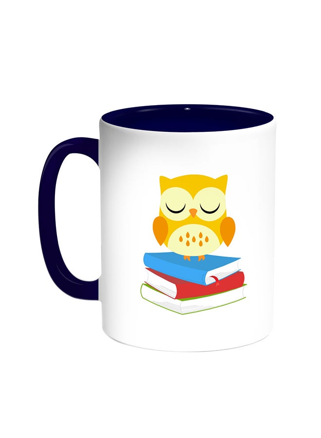Decalac Graduation - Owl Picture Printed Coffee Mug Blue/White