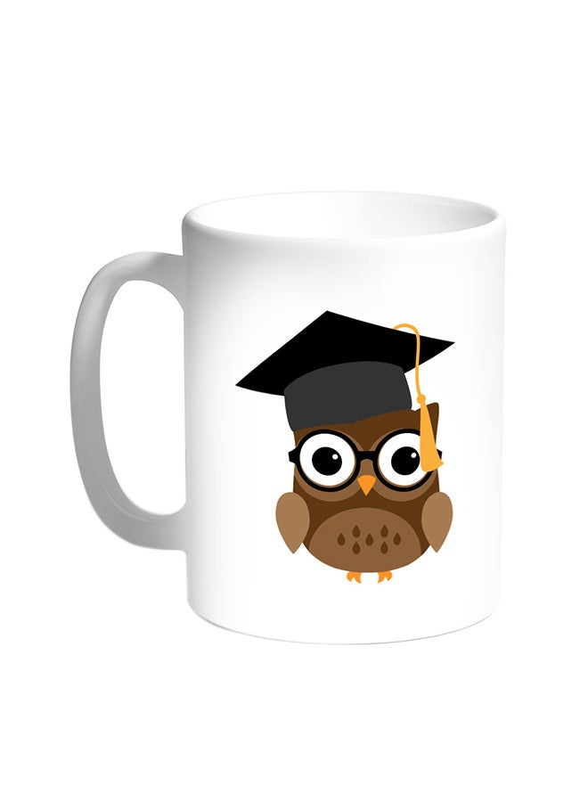 ديكالاك قدح قهوة - بومة ترتدي ملابس التخرج أبيض