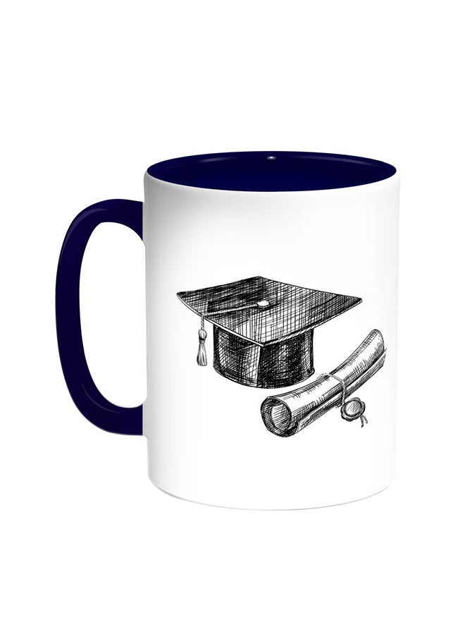 Decalac Graduation Day Logo Printed Coffee Mug Blue/White