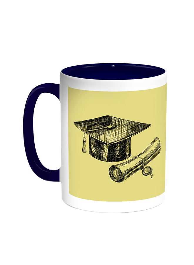 ديكالاك قدح قهوة - شعار يوم التخرج أزرق/ أبيض