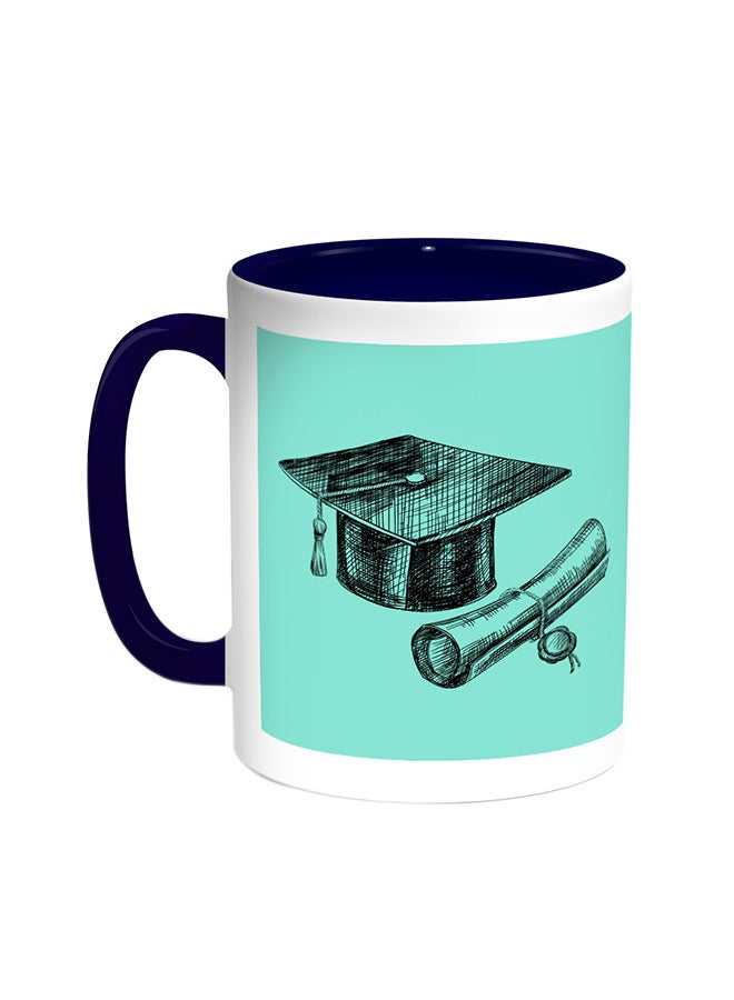 ديكالاك قدح قهوة - شعار يوم التخرج أزرق/ أبيض