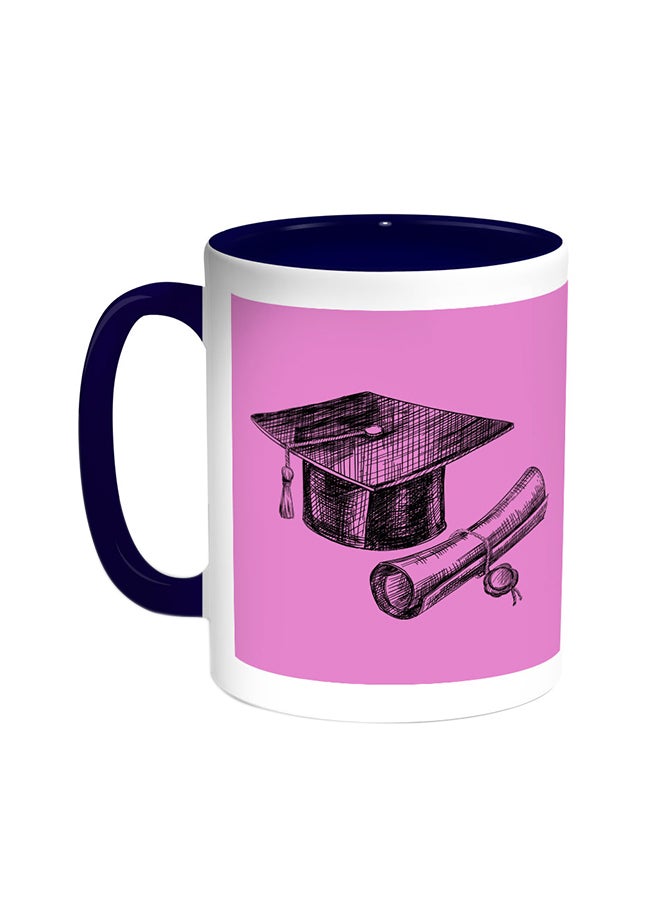 ديكالاك قدح قهوة - شعار يوم التخرج أزرق/ أبيض