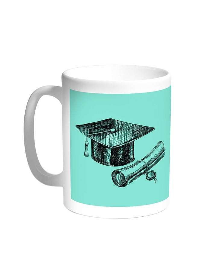 قدح قهوة - شعار يوم التخرج أبيض