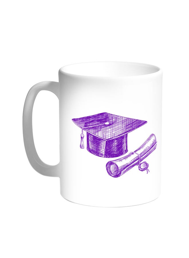 ديكالاك قدح قهوة - شعار يوم التخرج أبيض