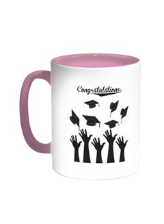 Decalac Graduation Party Printed Coffee Mug Pink/White 