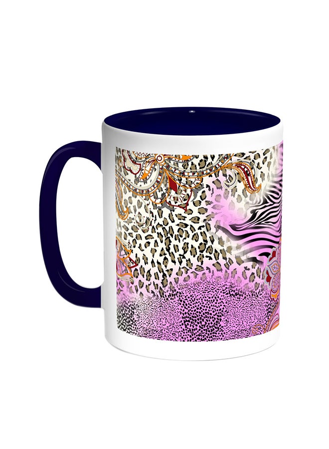 ديكالاك قدح قهوة - رسوم فنية أزرق/ أبيض